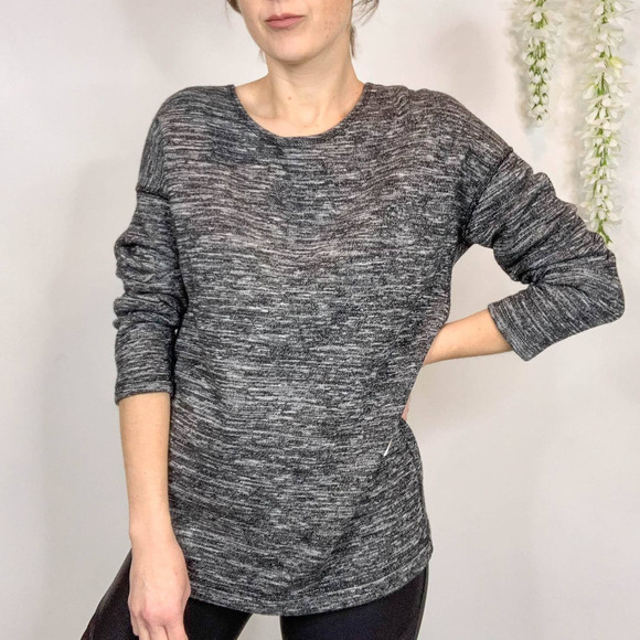 J. CREW space dyed knit sweater top exposed back zipper charcoal 2661 - Picture 9 of 10